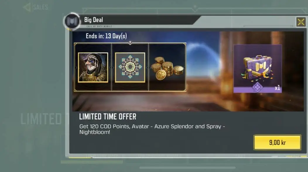 سی پی کالاف دیوتی موبایل آفر 120 سی‌پی+آواتار و اسپری